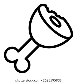 Chicken leg waste icon. Outline chicken leg waste vector icon for web design isolated on white background