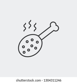 Chicken leg, wing modern simple flat clear outline vector icon