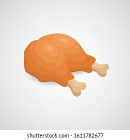 Chicken legs - fast food vector icon.