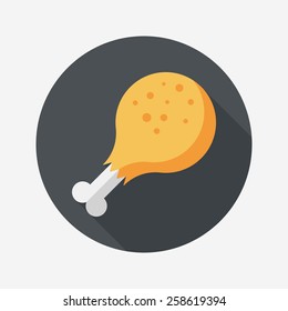 Chicken legs flat icon with long shadow,eps10