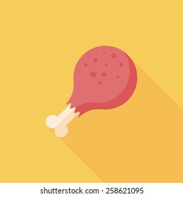 Chicken legs flat icon with long shadow,eps10