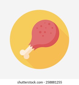 Chicken legs flat icon with long shadow,eps10