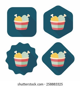 Chicken legs flat icon with long shadow,eps10