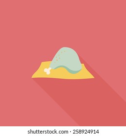 Chicken legs flat icon with long shadow,eps10