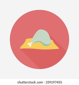 Chicken legs flat icon with long shadow,eps10