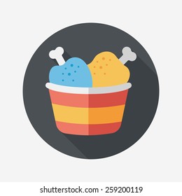 Chicken legs flat icon with long shadow,eps10