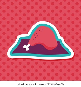 Chicken legs flat icon with long shadow,eps10