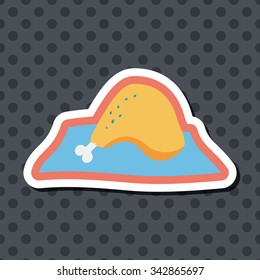 Chicken legs flat icon with long shadow,eps10