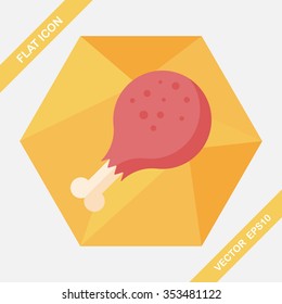 Chicken legs flat icon with long shadow,eps10