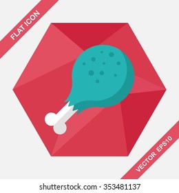 Chicken legs flat icon with long shadow,eps10