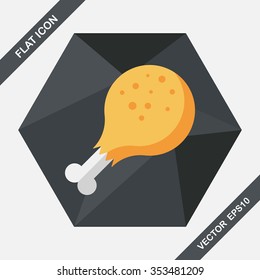 Chicken legs flat icon with long shadow,eps10