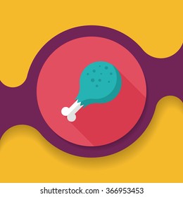 Chicken legs flat icon with long shadow,eps10