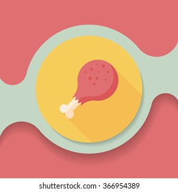 Chicken legs flat icon with long shadow,eps10