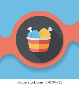 Chicken legs flat icon with long shadow,eps10
