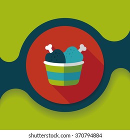 Chicken legs flat icon with long shadow,eps10