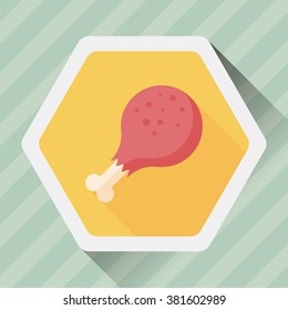 Chicken legs flat icon with long shadow,eps10