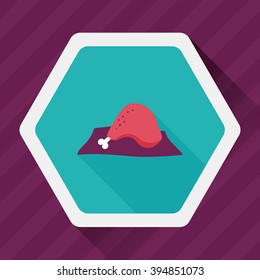 Chicken legs flat icon with long shadow,eps10