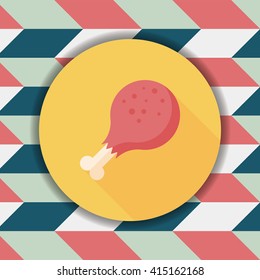 Chicken legs flat icon with long shadow,eps10