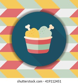 Chicken legs flat icon with long shadow,eps10