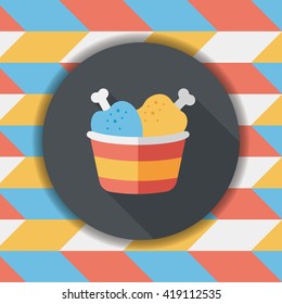 Chicken legs flat icon with long shadow,eps10