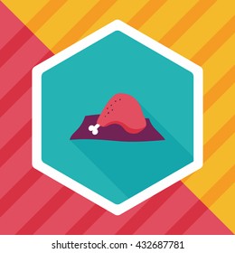 Chicken legs flat icon with long shadow,eps10