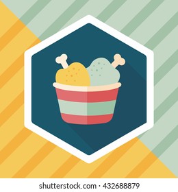 Chicken legs flat icon with long shadow,eps10