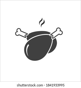 Chicken legs flat icon. Vector flat illustration