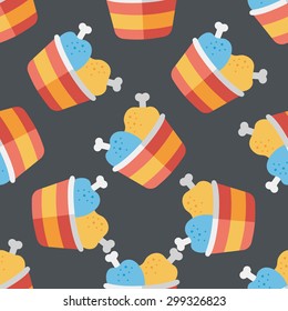 Chicken legs flat icon,eps10 seamless pattern background