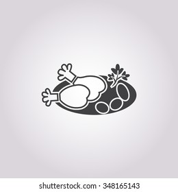 Chicken legs icon. 
