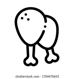 chicken legs icon vector. chicken legs sign. isolated contour symbol illustration