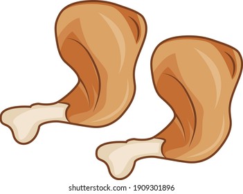 Chicken legs, illustration, vector on a white background.