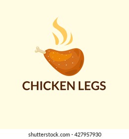 Chicken legs logo, fragrant fried chicken leg vector illustration