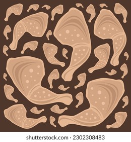 Patas de pollo: ilustración vectorial plana. Cute frito de piernas de pollo pieza de carne caricatura ilustración vectorial para diseño gráfico y elemento decorativo