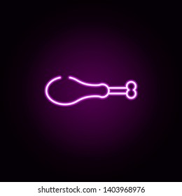 chicken legs neon icon. Elements of fast food set. Simple icon for websites, web design, mobile app, info graphics