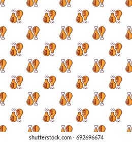 Chicken legs pattern in cartoon style. Seamless pattern vector illustration