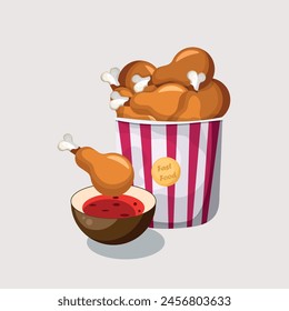 Chicken legs and sauce vectoral design