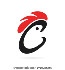 chicken letter C logo template