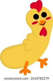 Chicken Letter Vector Element Alphabet H