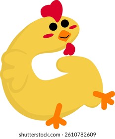 Chicken Letter Vector Element Alphabet E