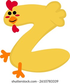 Chicken Letter Vector Element Alphabet X