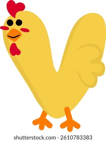 Chicken Letter Vector Element Alphabet T