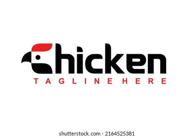 Chicken lettering logo with letter C concept