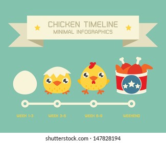 Chicken life circle, vector