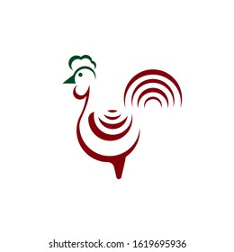 Chicken Line Art Logo Vector Icon Illustration