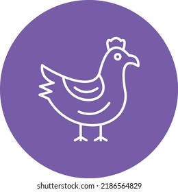 Chicken line circle icon vector image. Can also be used for web apps, mobile apps and print media.
