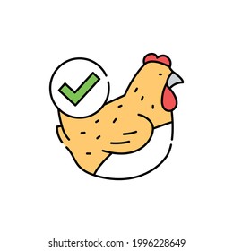 Chicken line color icon. Seafood concept. Healthy lifestyle. Editable stroke.
