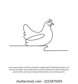 Diseño de la línea de pollo. Elementos decorativos dibujados en una línea continua. Ilustración vectorial de estilo minimalista sobre fondo blanco.
