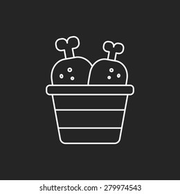 chicken line icon