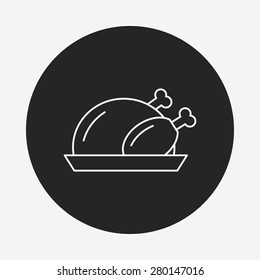 chicken line icon