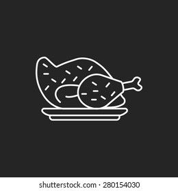 chicken line icon